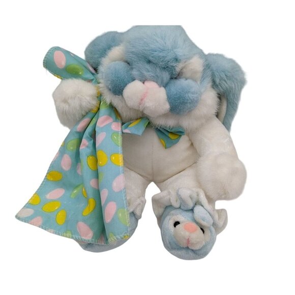 Commonwealth bunny rabbit plush lovey Easter eggs blanket bunny feet 11" - Picture 7 of 9